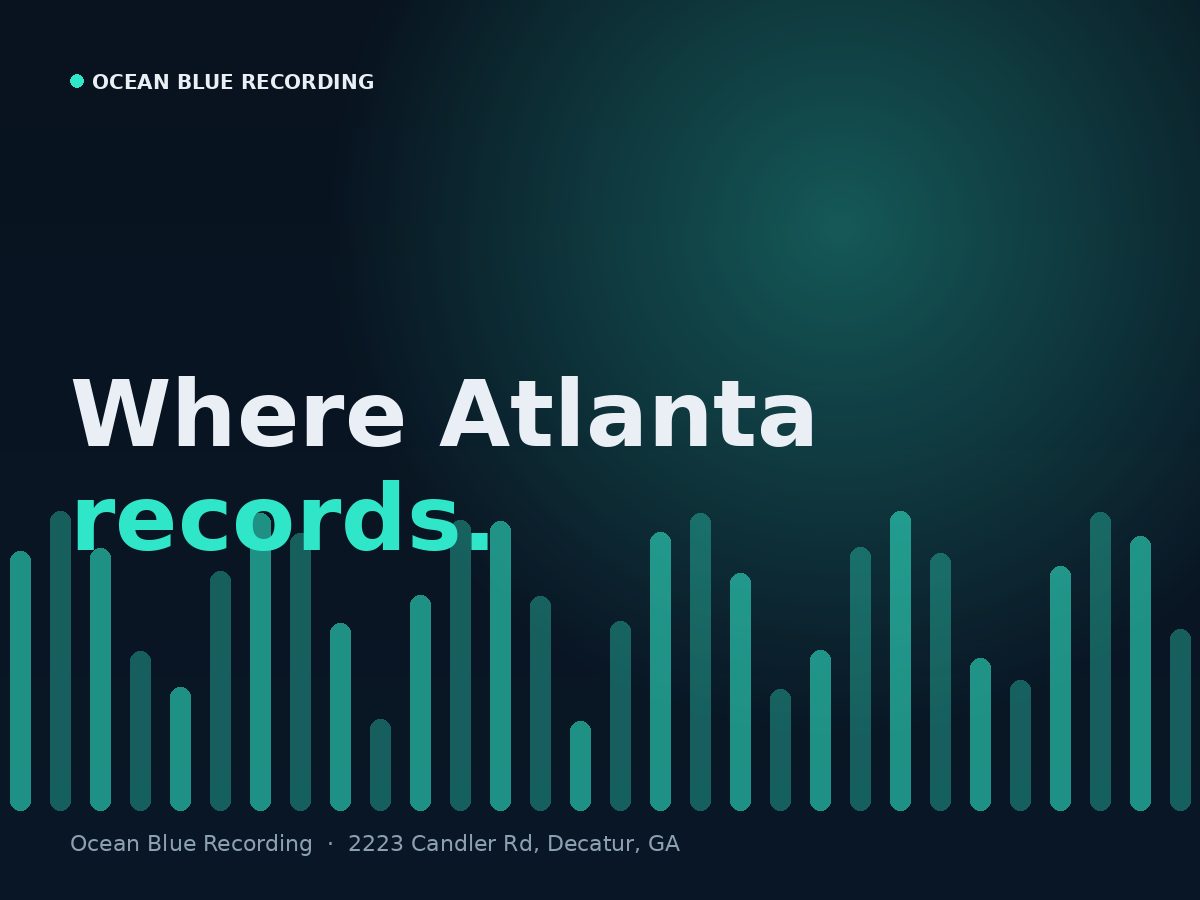 Ocean Blue Recording studio in Decatur, GA